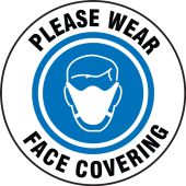 Pavement Print™ Sign: Please Wear Face Covering