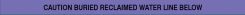 Underground Warning Tape: Caution Buried Reclaimed Water Line Below