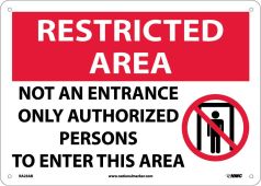 RESTRICTED AREA NOT AN ENTRANCE SIGN
