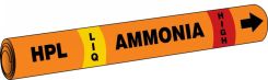 IIAR Cling-Tite Ammonia Pipe Marker: HPL/LIQ/HIGH