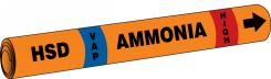 IIAR Cling-Tite Ammonia Pipe Marker: HSD/VAP/HIGH