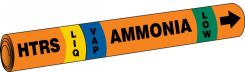 IIAR Cling-Tite Ammonia Pipe Marker: HTRS/LIQ/VAP/LOW