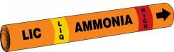 IIAR Cling-Tite Ammonia Pipe Marker: LIC/LIQ/HIGH