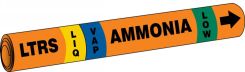 IIAR Cling-Tite Ammonia Pipe Marker: LTRS/LIQ/VAP/LOW