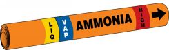 IIAR Cling-Tite Ammonia Pipe Marker: (blank)/LIQ/VAP/HIGH