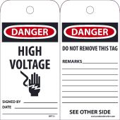 DANGER HIGH VOLTAGE TAG
