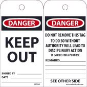 DANGER KEEP OUT TAG