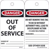 DANGER OUT OF SERVICE TAG