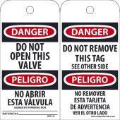 DANGER DO NOT OPEN THIS VALVE SPANISH ONLY TAG