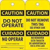 DO NOT OPERATE BILINGUAL TAG