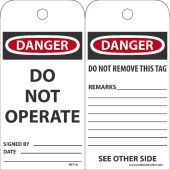 DANGER DO NOT OPERATE TAG