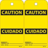 Caution BILINGUAL TAG