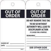 OUT OF ORDER TAG