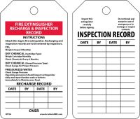 Fire Extinguisher Tag: Fire Extinguisher Recharge & Inspection Record