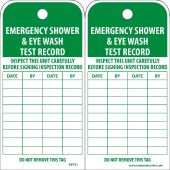 EMERGENCY SHOWER & EYE WASH TEST RECORD TAG