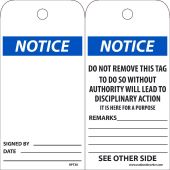 NOTICE SIGNED BY___ DATE___ TAG