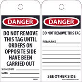 DANGER DO NOT REMOVE THIS TAG