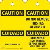 CAUTION BILINGUAL TAG