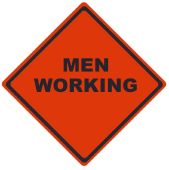 REFLECTIVE ROLL-UP MEN WORKING SIGN
