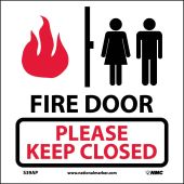 FIRE DOOR PLEASE KEEP CLOSED LABEL