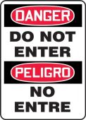 Contractor Preferred Spanish Bilingual OSHA Danger Safety Sign: Do Not Enter