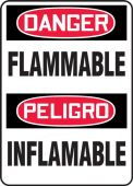 Contractor Preferred Spanish Bilingual OSHA Danger Safety Sign: Flammable