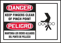 OSHA Danger Safety Labels: Keep Fingers Clear Of Pinch Point