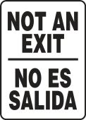 Bilingual Safety Sign: Not An Exit/No Es Salida