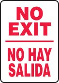 Bilingual Safety Sign: No Exit/No Hay Salida