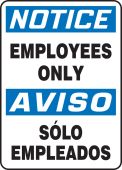 Bilingual OSHA Notice Safety Sign: Employees Only