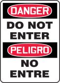 Bilingual OSHA Danger Safety Sign: Do Not Enter