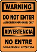 Bilingual OSHA Warning Safety Sign: Do Not Enter - Authorized Personnel Only