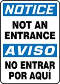 Bilingual OSHA Notice Safety Sign: Not An Entrance