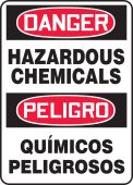 OSHA Danger Bilingual Safety Sign: Hazardous Chemicals / Químicos Peligrosos