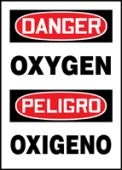 Bilingual OSHA Danger Safety Sign: Oxygen