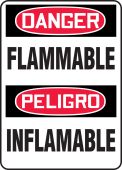 Bilingual OSHA Danger Safety Sign: Flammable