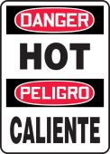 OSHA Danger Bilingual Safety Sign: Hot / Caliente