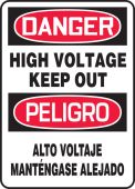 Bilingual OSHA Danger Safety Sign: High Voltage - Keep Out