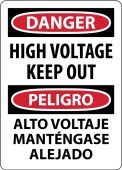 Bilingual OSHA Danger Safety Sign: High Voltage - Keep Out