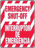 Bilingual Safety Sign: Emergency Shut Off