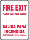 Bilingual Safety Sign: Fire Exit - Please Keep Door Closed
