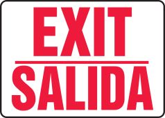 Bilingual Safety Sign: Exit/Salida