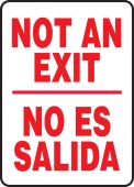 Bilingual Spanish Safety Sign - Not An Exit / No Es Salida