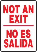 Bilingual Spanish Safety Sign - Not An Exit / No Es Salida