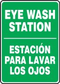 Bilingual Safety Sign: Eye Wash Station