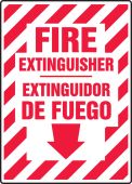 Bilingual Fire Safety Sign: Fire Extinguisher (Arrow)