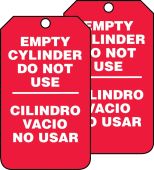 Cylinder Status Bilingual Safety Tag: Empty Cylinder Do Not Use