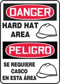 Bilingual OSHA Danger Safety Sign: Hard Hat Area (Graphic)