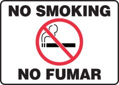 Bilingual Smoking Control Sign: No Smoking - No Fumar