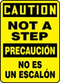 Bilingual OSHA Caution Safety Sign: Not A Step